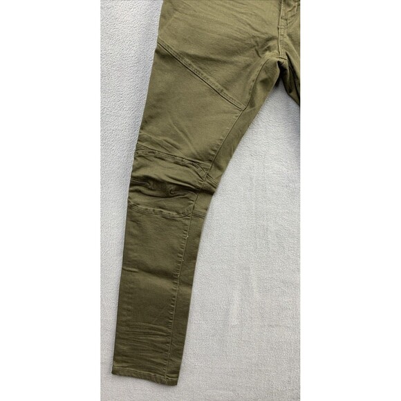 Smoke Rise Biker Pants Mens Size 38 x 34 Army Green Black Stripe Slim Tapered - Picture 14 of 16